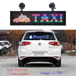 Placa de mensagens para janela traseira de carro, película programável de led com rolagem de imagem de led, colorida, rgb de 21x6 polegadas