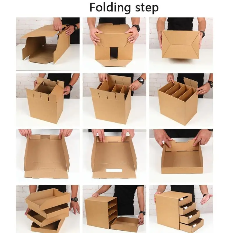 Настольная отделочная коробка для хранения файлов многослойный DIY ящик бумаги