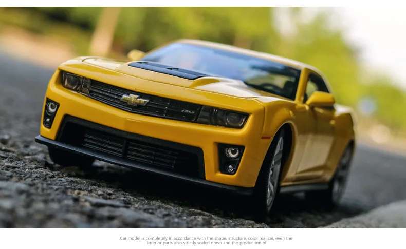 WELLY 1:24 Масштаб литья под давлением Chevrolet Camaro ZL1 Спортивное моделирование классическая модель автомобиля детские игрушки для детей Коллекция подарков - Цвет: Цвет: желтый