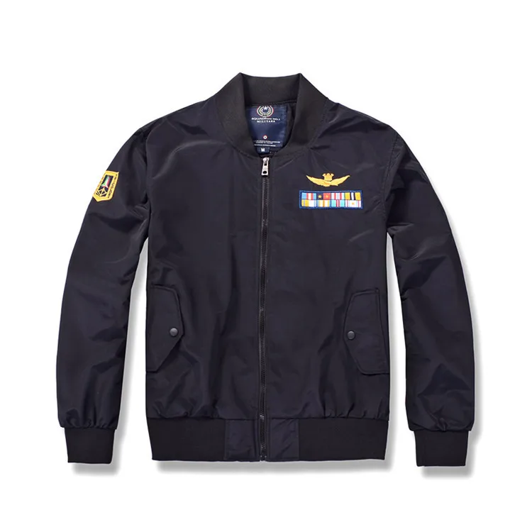 

Hot Selling 2019 Autumn And Winter New Style Air Force One Men Embroidered Baseball Collar Jacket Fashion Man Trench Coat