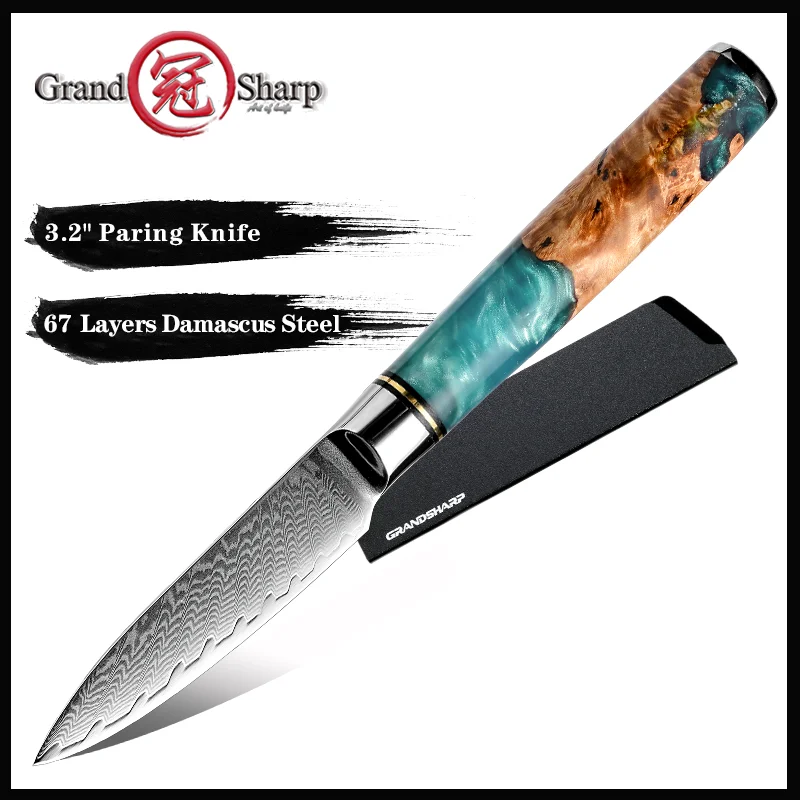 Нож для чистки овощей Grandsharp 3 2 дюйма кухонный нож из дамасской стали ножи фруктов