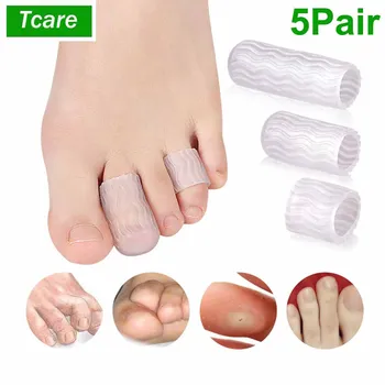 

5Pair/Lot Gel Toe Guards Cap and Protector, Toe Finger Caps Covers Sleeves Cushions and Protects, for Corn, Callus, Blister