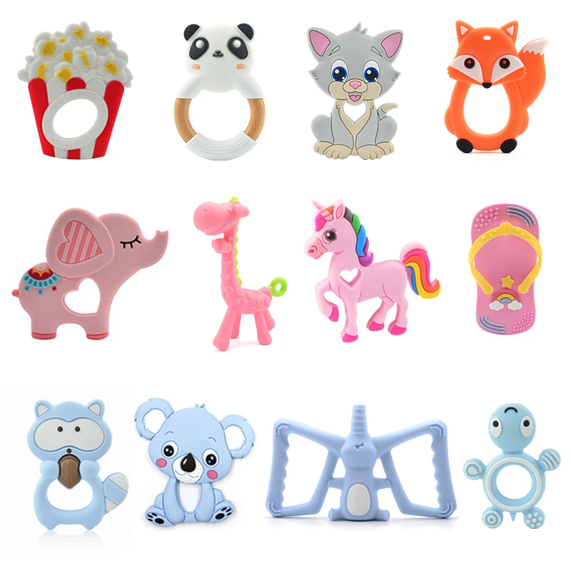 Unicorn Teethers Silicone BPA free Koala Toddler Toys Teething Animal Owl Rodent Baby Gift Birth Pacifier Chain 1PC teething toys,silicone teething toys,baby teething toys,silicone teether,silicone teething beads