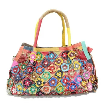

Genuine Leather Bag For Women 2019 Tote Woman Hand Bag Flower Shoulder Ladies Luxury Designer Crossbody bolsa feminina tas XY15