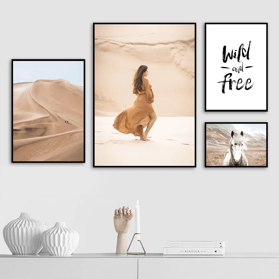 Desert-Horse-Girl-Grass-Wild-Free-Quotes-Wall-Art-Canvas-Painting-Nordic-Posters-And-Prints-Art (1)