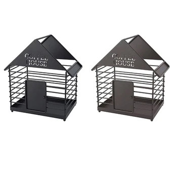 

House Shape Coffee Pod Holder Organizer Espresso Storage Basket Capsule Stand Kitchen Egg Rack Small Fruit Basket
