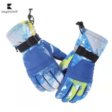 Утолщенные флисовые лыжные перчатки с сенсорным экраном водонепроницаемые унисекс уличные мотоциклетные Зимние перчатки для сноуборда зимние снегоходы для взрослых детей