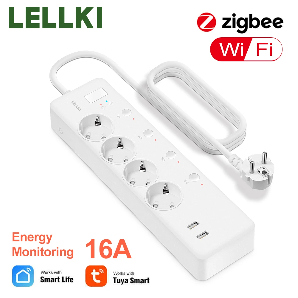 Zigbee Power Strip Energie Monitoring Wifi Smart Usb Socket 220V Eu