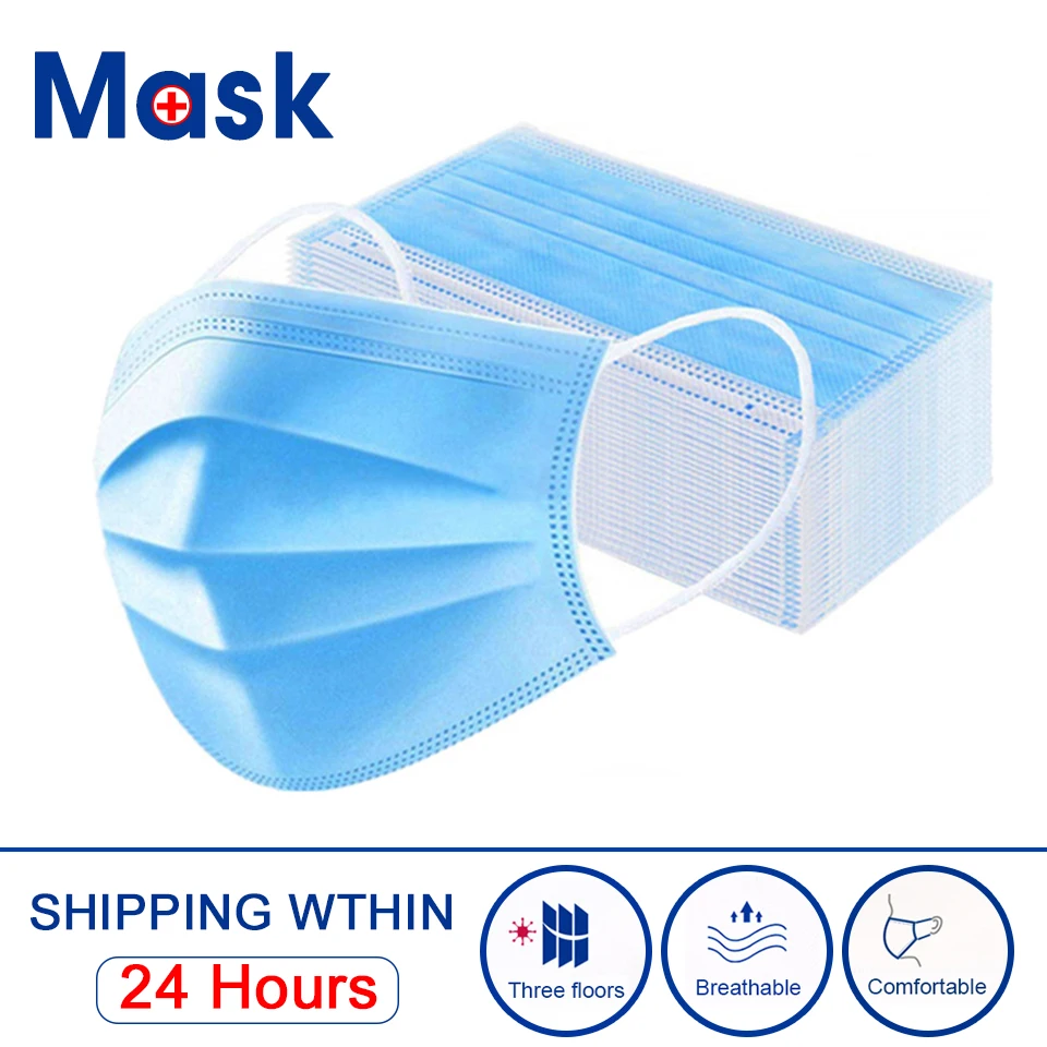 

Mouth Masks For Hair Stylist Anti-Virus Disposable Protective Face Mask Level 95%Filtration Cover Dust Mask 100&20 Piece/Package