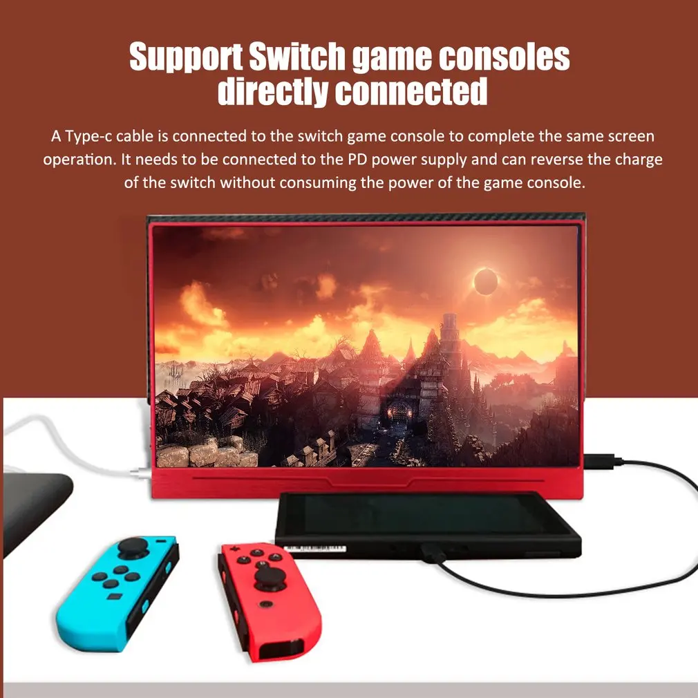 Цена 13,3 дюймов Тип C 5 в питание портативный HDR игровой сенсорный монитор с HDMI для PS4 xbox NS, ПК ноутбук Macbook Android Linux