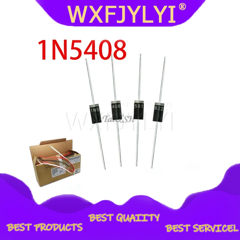 20 штук IN5408 1N5408 3A 1000V DO-27 с выпрямительным диодом | Электронные компоненты и