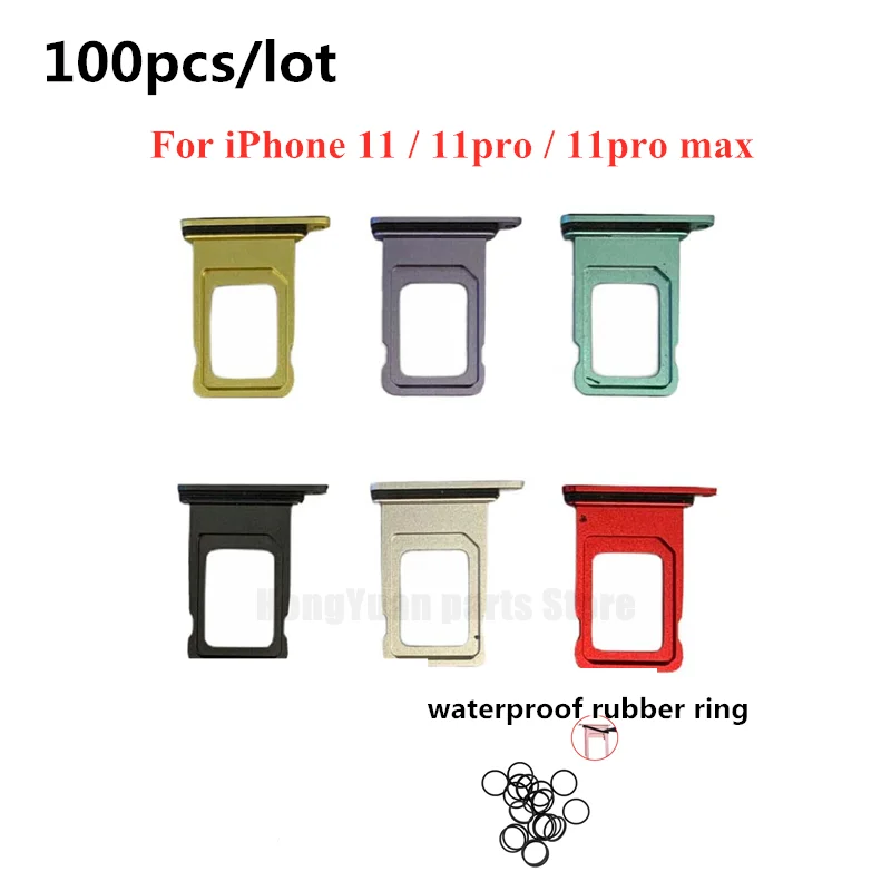 100pcs/lot Dual & Single SIM Card Tray Holder Slot Replacement For iPhone 11 11pro 11Pro Max SIM Card Card Holder Adapter Socket