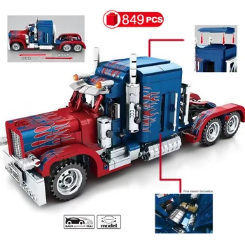 

849pcs Technic Truck Car Building Blocks City Creator Pull Back Car Vehicle Bricks Toys For Boys Children