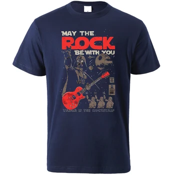 

May The Rock Be With You Streetwear Men T-Shirts New Summer 2020 Casual Mens Tops Hip Hop Funny Print T Shirt Cotton T-Shirt