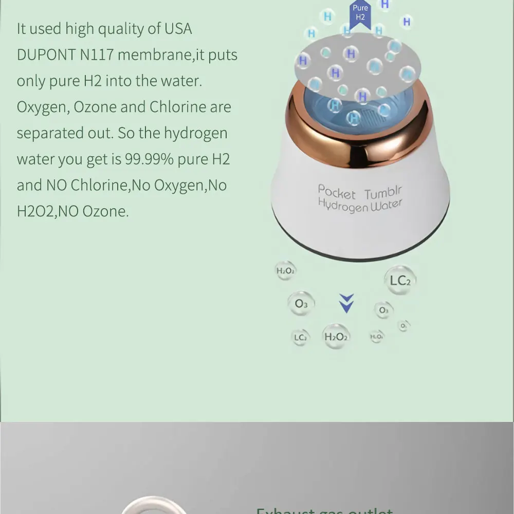 hidrogênio, menor portátil, bolso, dupontn117 spe pem,