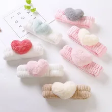 Стиль Южная Корея вышитая персиковая повязка для волос с сердцем смываемая маска нанесение головной платок простой макияж для волос резинки производители Wh