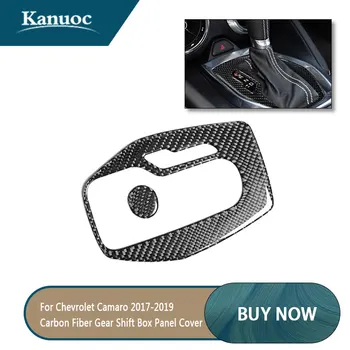 

2pcs Car Styling Carbon Fiber Interior Gear Shift Box Panel Cover For Chevrolet Camaro 2017-2019 Car Accessories
