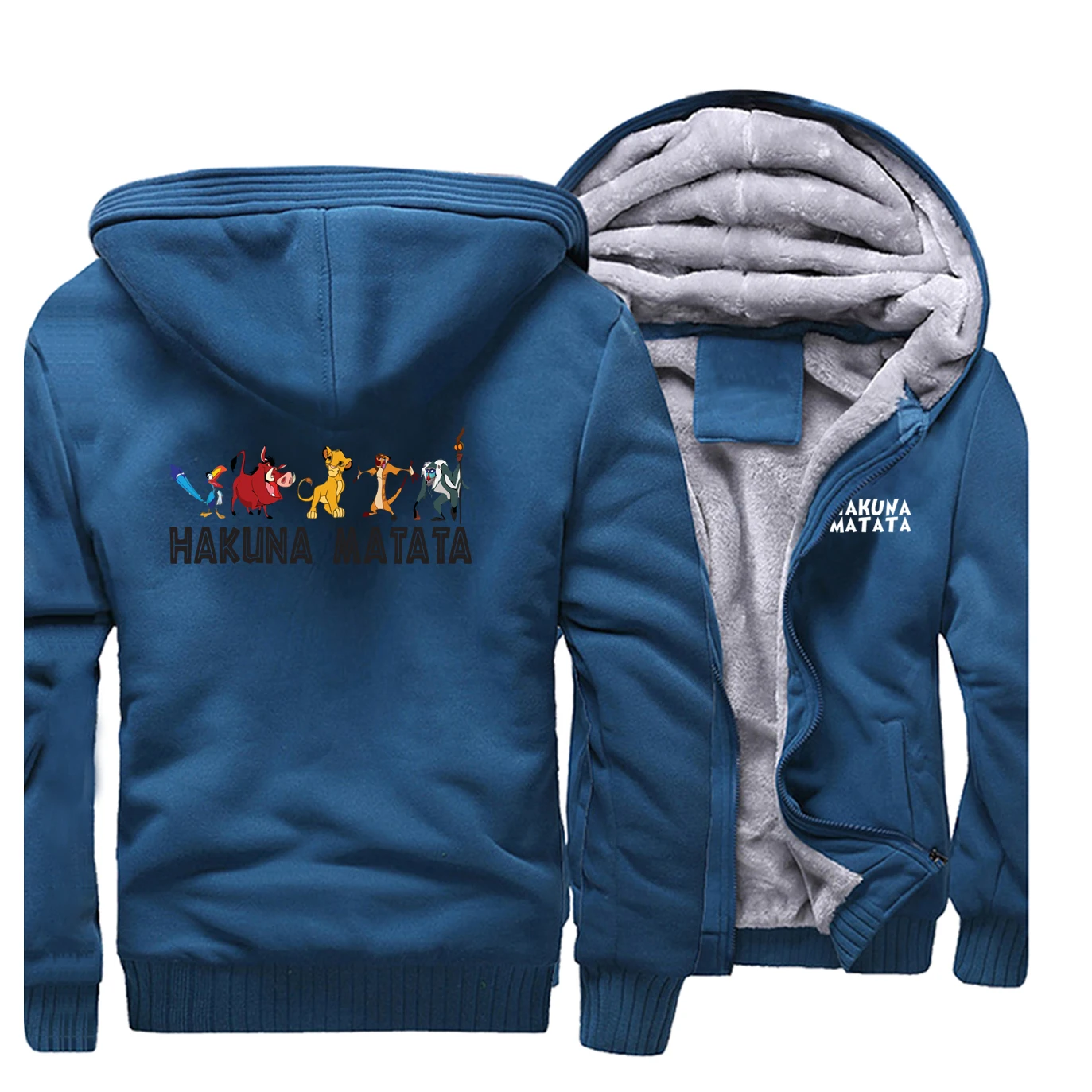 Hakuna Matata/плотная Толстовка с принтом Simba, толстовка, модные брендовые толстовки, одежда в уличном стиле с принтом из мультфильмов, Король Лев, Мужская зимняя теплая куртка