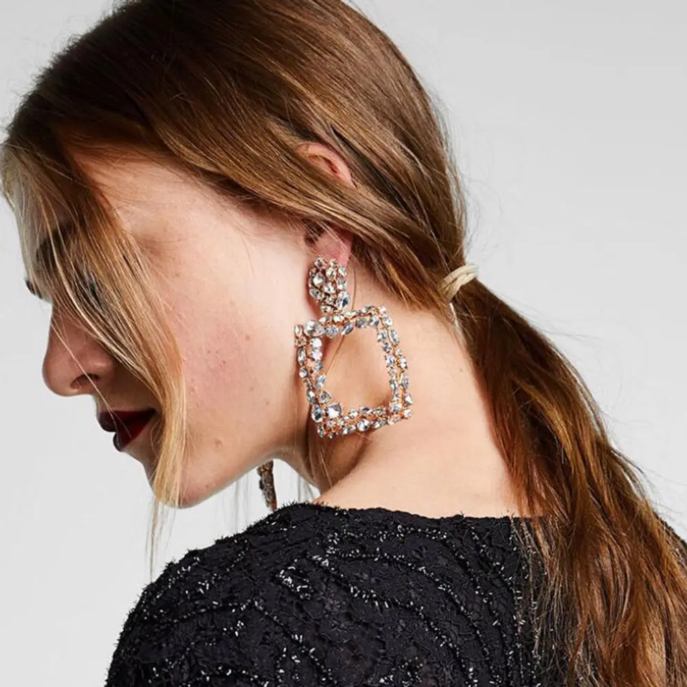 Женские Геометрические серьги гвоздики 1 пара элегантные квадратные в стиле
