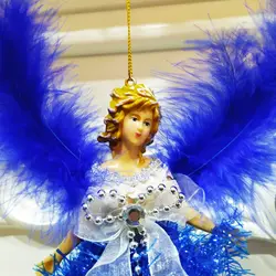 Рождественские Подвески куклы-Ангелы с перьями крылья декоративные Висячие статуэтки праздничные подарочные украшения