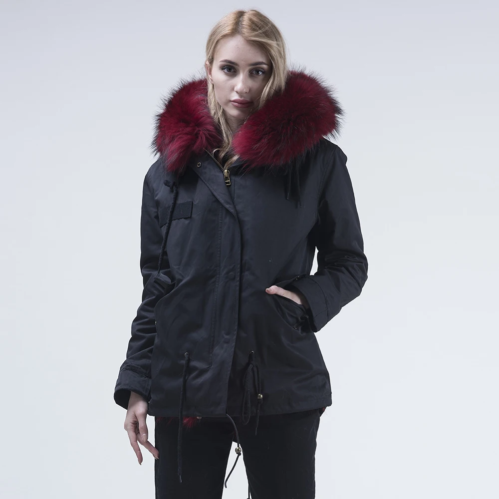 Parkas Jackets With Real Fur Collar For Women Long Black Winter Thick Warm Russian Style Detachable Faux Fur Lined Coats Female