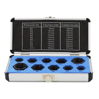 

10Broken Screw Extractor Stud Extractor Nut Screw Extractor Disassembly Tool Set Threading Tool Set