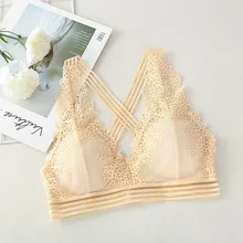 Женский кружевной бюстгальтер с глубоким v-образным вырезом, сексуальное нижнее белье, майка, красивый бюстгальтер с подкладкой сзади, женское нижнее белье