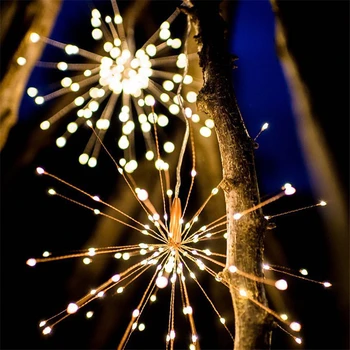 

Led Firework Night Lights Solar Explosion Christmas Lights Firework Copper Wire String Lights Garden Ins Decorative Night Lamp