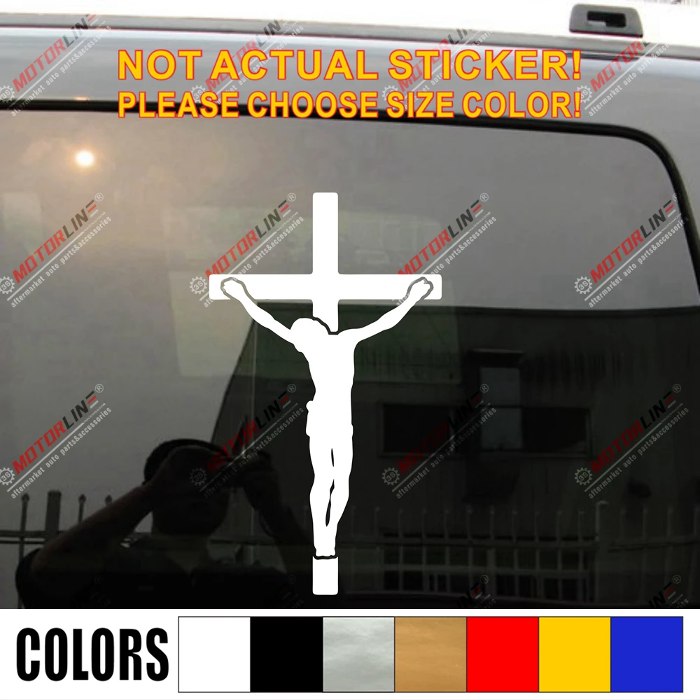 Jesus Cross Car Decal Sticker Truck Vinyl God Christ Bible Die cut no