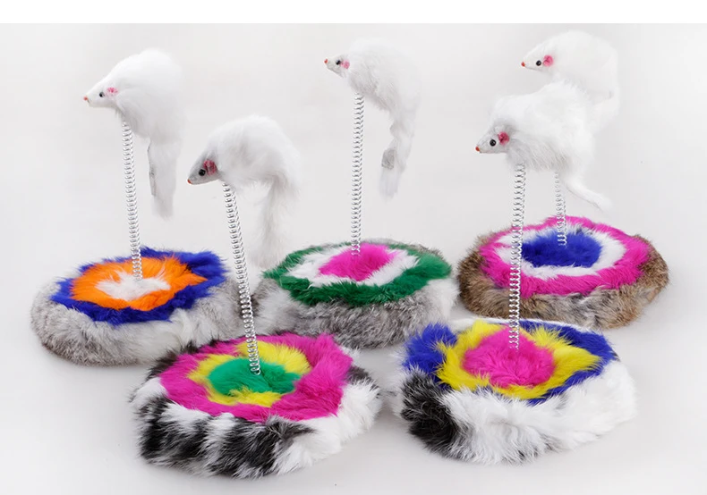 Plush Pet Claw Toy Tumbler Mouse Cats Scratching Mouse Funny Cat Scratch Amusing Interactive Springs Toys for Cats Small Animals (3)