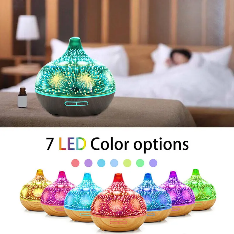 

Air Humidifier Aroma Diffuser Aromatherapy Diffuser Ultrasonic Humidifier Fashion Exquisite Portable Remote Control 3D Glass