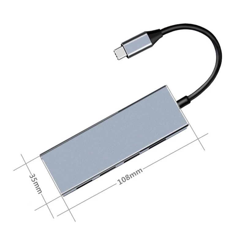 Металлический док-станция для USB3.0 7-в-1 с HDMI Выход SD/TF слот для карт Поддержка PD зарядки Вход для Macbook Matebook ASUS для йоги