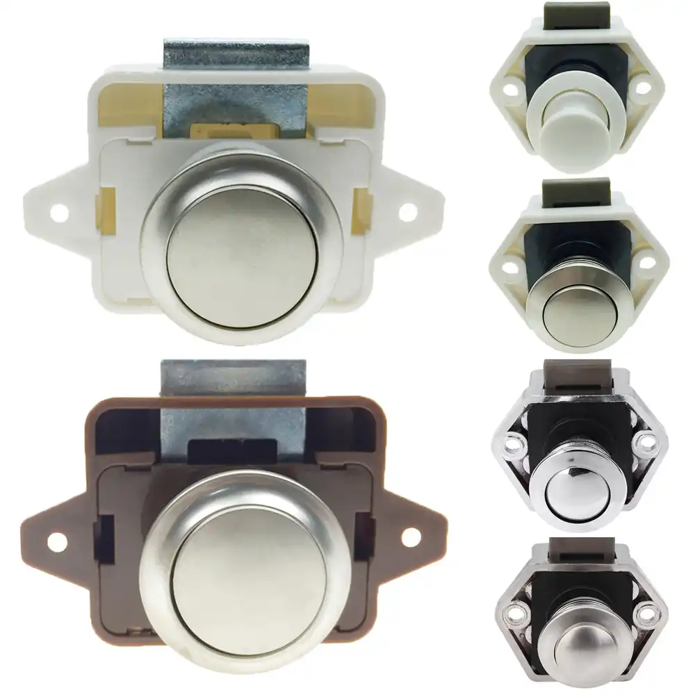 10PCS KAK Camper Car Push Lock 20mm RV Caravan Boat Motor Home Drawer Latch Button Locks