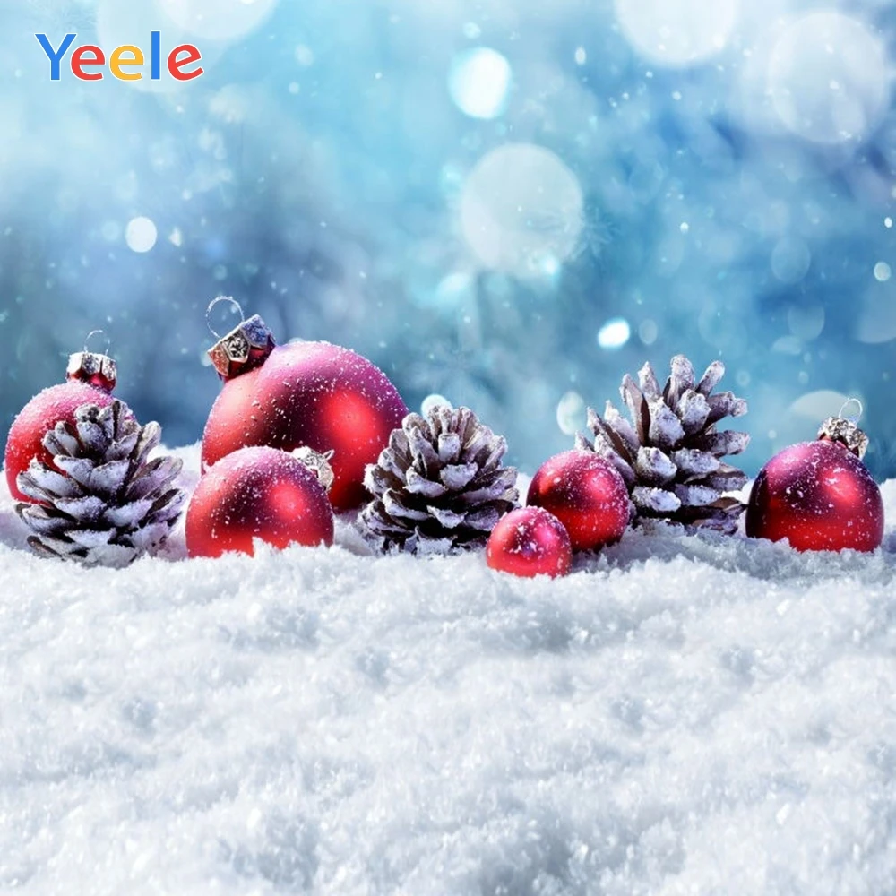 

Yeele Winter Snow Christmas Tree Ball Bokeh Backdrop Newborn Baby Party Photography Background Photocall Vinyl For Photo Studio