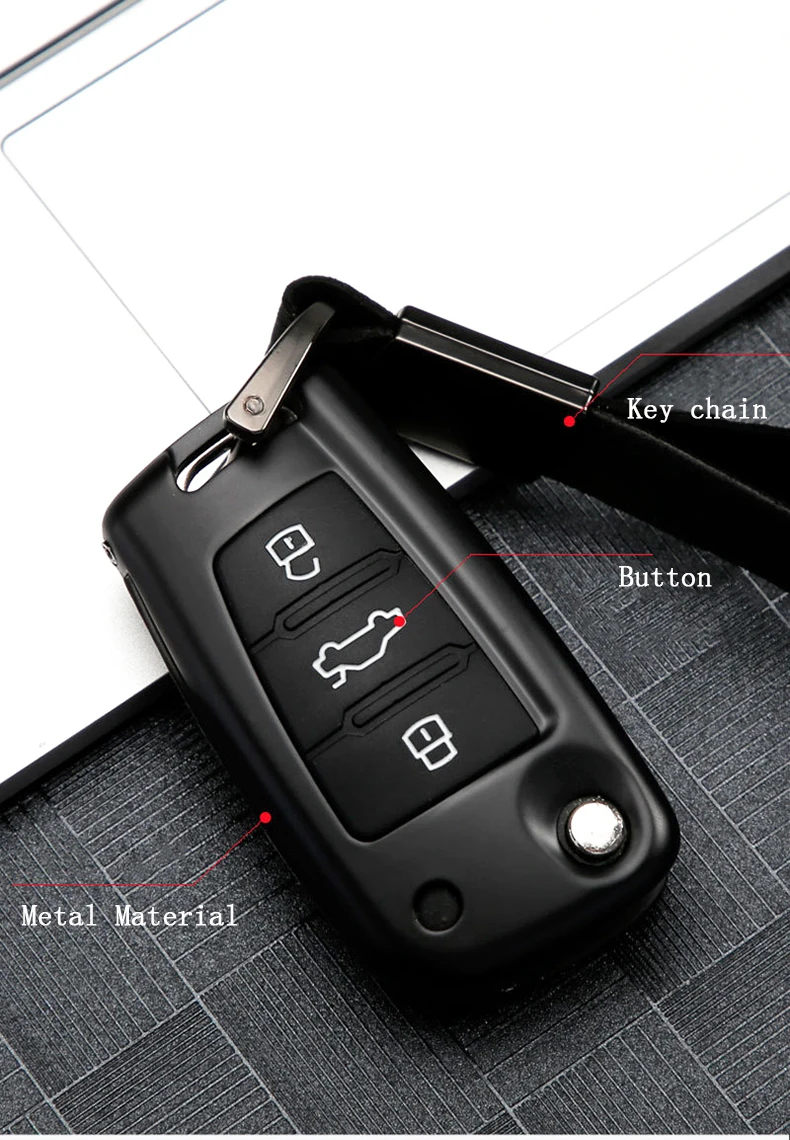 Car Metal Key Shell for Audi A6 RS4 S5 A3 Q3 Q5 S3 A4 Q7 A5 TT Car key bag cover decoration business Key Case for car