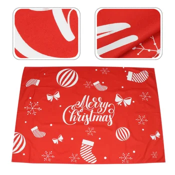 

1 Pc Oil-proof Table Flag Decorative Table Ornament Christmas Place-mat (Red)