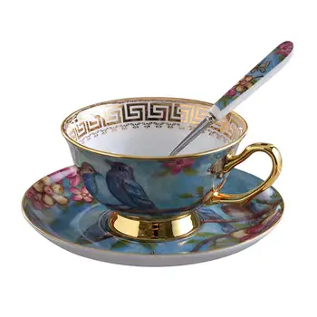 

Ceramic Coffee Cup European Style Coffee Cup Set With Saucer Spoon High End Porcelain Coffee Cup Set #4O