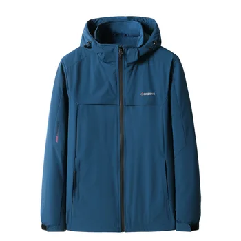 

Winter Super Fat Man With Cap Jacket Plus Fat Plus Size Middle Age Men Plus Velvet Thicken Keep Warm Leisure Speed Dry Coat