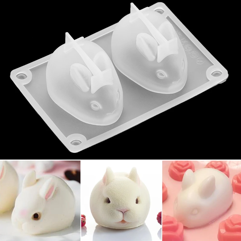 1PC 3D Easter Bunny Silicone Rabbit Shape Mousse Cake Chocolate Desser