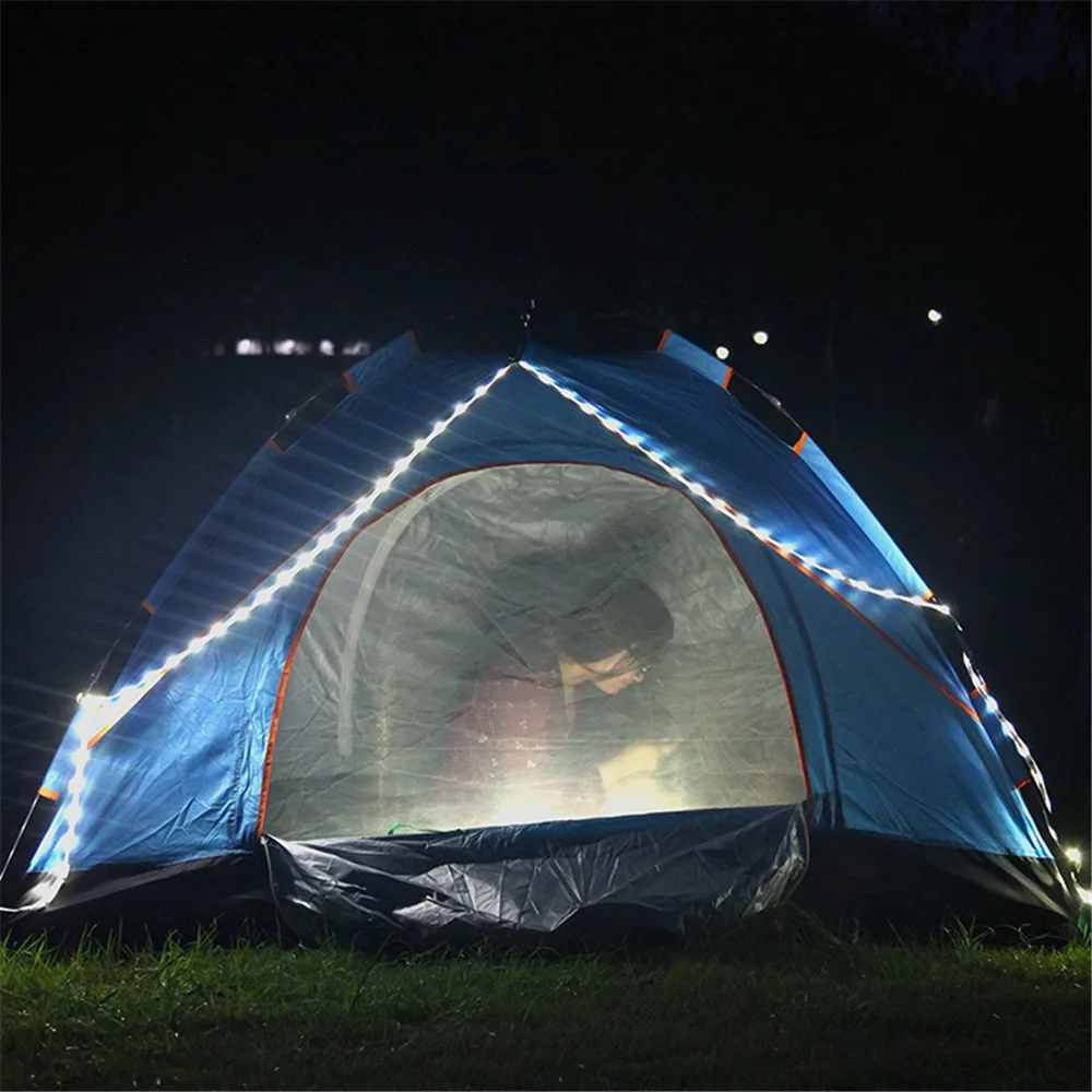 US $10.87 Led Strip Outdoor Tent Lamp Portable USB Plug Waterproof Camping Warm White Led Light DC5V Rope Light Lantern Lights 1m 15m