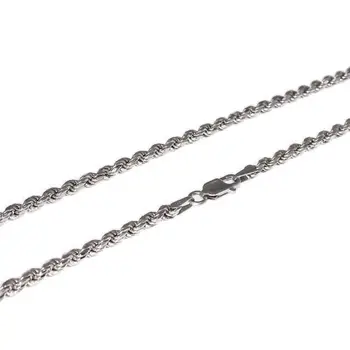 

18 K lapidated white gold cord chain in 60 cm