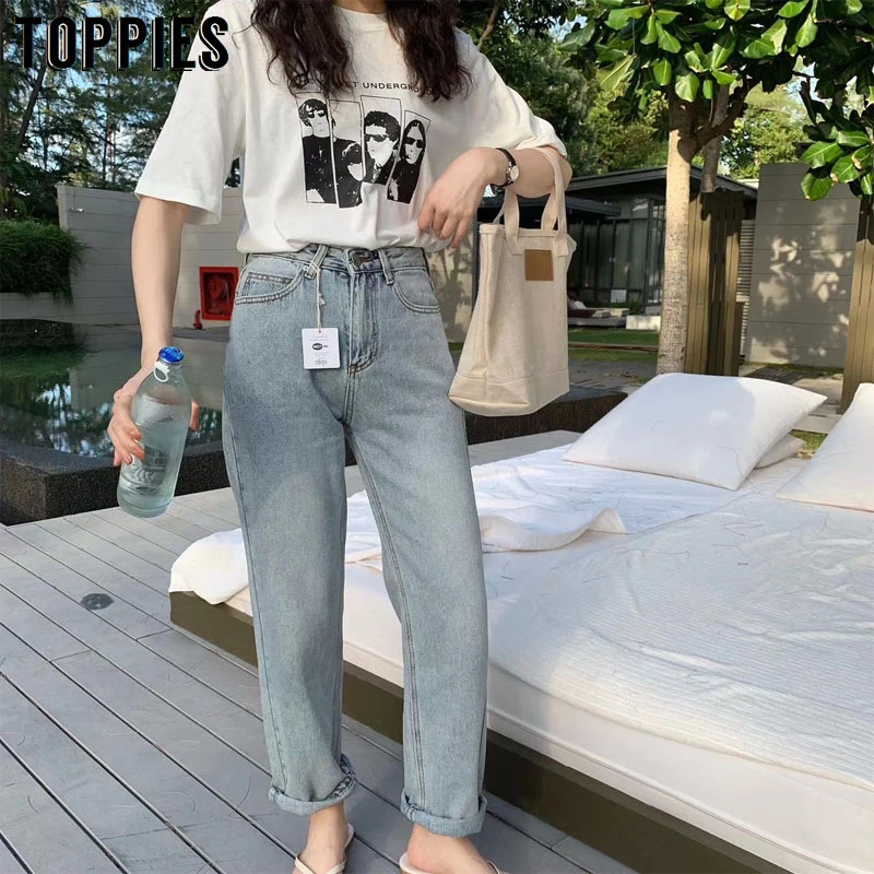 2020 Jeans Women High Waist Mom Jeans Korean Fashion Loose Denim Pants Vintage Streetwear 2020 Jeans Women High Waist Mom Jeans Korean Fashion Loose Denim Pants Vintage Streetwear