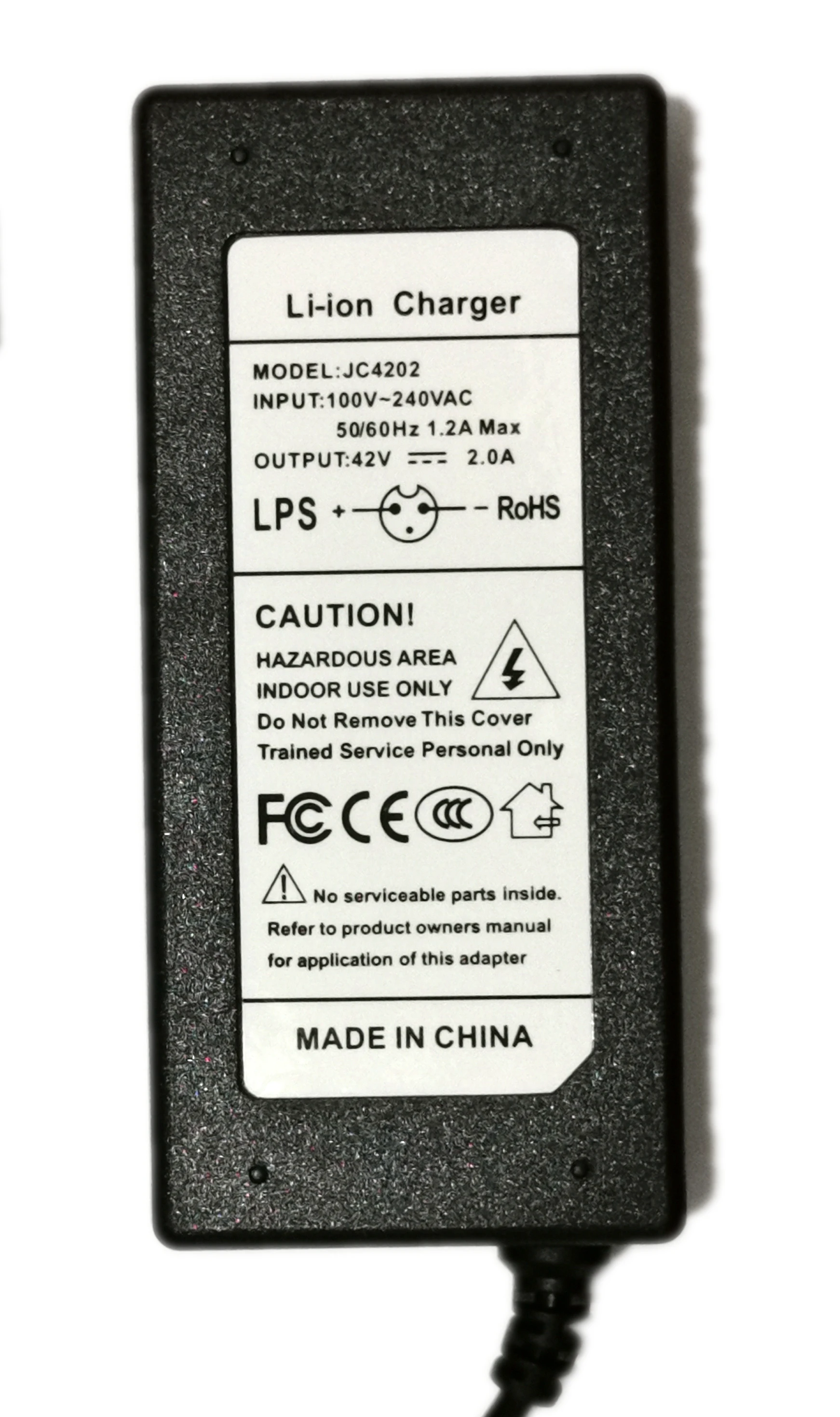 Battery Charger Adapter 42V 2A Charger For 36v 10S 18650 Battery Pack