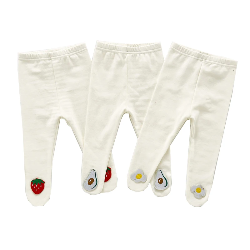 

Kids Wear Spring Autumn Pure Cotton Female baby pants Trousers leggings Child Siamese Pants Socks 0-2 YToddler Quality Clothing