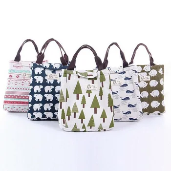 

2019 Waterproof Lunch Bag for Women kids Men Cooler Lunch Box Bag Tote canvas lunch bag Insulation Package Portable