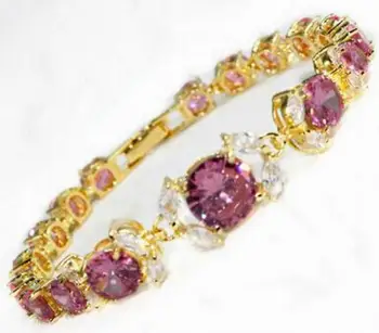 

Fine Jewelry Pink /Green/Blue/Red Crystal Bracelet