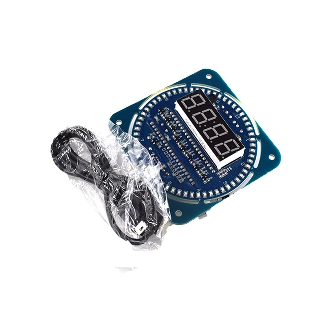 

A5-- Rotating DS1302 Digital LED Display Module Alarm Electronic Digital Clock LED Temperature Display DIY Kit Learning Board