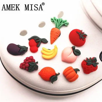 

Emulation Fruits&Vegetables Shoe Charms Spoof Mini Resin Garden Shoe Decoration Accessories fit croc jibz Kid's Party X-mas Gift