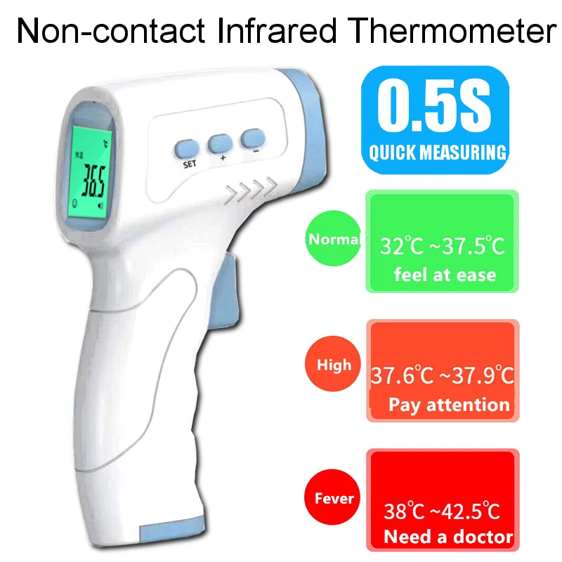 

Mutifuction Baby/Adult Digital Termomete Infrared Forehead Body Thermometer-Gun Non-contact Temperature Measurement Device
