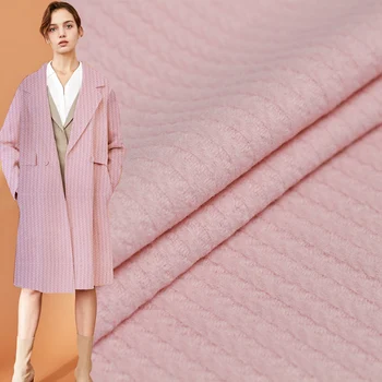 

Red Raspberry Pink Stripe Wollen 100%Wool Garment Materials Winter Women Jacket Overcoat Sewing Cloth Tailor Freeshipping